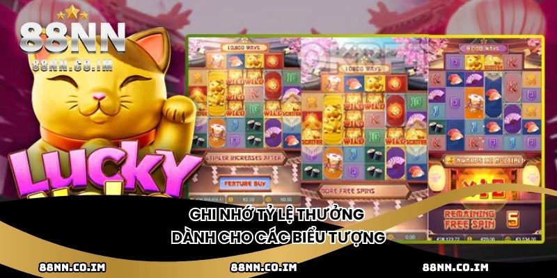 Ghi nhớ tỷ lệ thưởng dành cho các biểu tượng